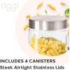 imageOggi 8 Piece Airtight Glass Storage Containers and Spice Jar Set  with 4 Glass Kitchen Canisters ampamp 4 Glass Spice Jars with Stainless Steel Lids  Sleek Kitchen Storage Pantry Storage Food Storag8Piece