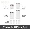 imageOggi 8 Piece Airtight Glass Storage Containers and Spice Jar Set  with 4 Glass Kitchen Canisters ampamp 4 Glass Spice Jars with Stainless Steel Lids  Sleek Kitchen Storage Pantry Storage Food Storag8Piece
