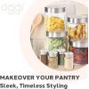 imageOggi 8 Piece Airtight Glass Storage Containers and Spice Jar Set  with 4 Glass Kitchen Canisters ampamp 4 Glass Spice Jars with Stainless Steel Lids  Sleek Kitchen Storage Pantry Storage Food Storag8Piece
