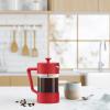 imageOggi Borosilicate Glass French Press Coffee Maker 20oz 5 Cup Capacity Coffee Press Single Serve Coffee Maker Stainless Steel Lid ampamp Plunger Make Great Coffee Gifts RedRed
