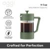imageOggi Borosilicate Glass French Press Coffee Maker 20oz 5 Cup Capacity Coffee Press Single Serve Coffee Maker Stainless Steel Lid ampamp Plunger Make Great Coffee Gifts RedGreen
