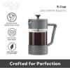 imageOggi Borosilicate Glass French Press Coffee Maker 20oz 5 Cup Capacity Coffee Press Single Serve Coffee Maker Stainless Steel Lid ampamp Plunger Make Great Coffee Gifts RedGray