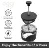 imageOggi Borosilicate Glass French Press Coffee Maker 20oz 5 Cup Capacity Coffee Press Single Serve Coffee Maker Stainless Steel Lid ampamp Plunger Make Great Coffee Gifts RedBlack