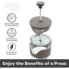 imageOggi Borosilicate Glass French Press Coffee Maker 20oz 5 Cup Capacity Coffee Press Single Serve Coffee Maker Stainless Steel Lid ampamp Plunger Make Great Coffee Gifts RedGray
