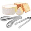 imageOggi Charcuterie Utensil Set Charcuterie Accessories Cheese Knives Set  Stainless Steel 3pcs with KnivesSpreaders ampamp Tongs 5quot Long