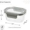 imageOggi Clarity LeakProof Airtight Food Storage Containers  Set of 2 Ultra clear BPA free Sealable Container with Lid Ideal Kitchen Organization Perfect Meal Prep Containers 12oz350ml12oz Set of 2
