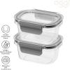 imageOggi Clarity LeakProof Airtight Food Storage Containers  Set of 2 Ultra clear BPA free Sealable Container with Lid Ideal Kitchen Organization Perfect Meal Prep Containers 12oz350ml12oz Set of 2