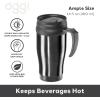 imageOggi Commuter Travel Mug 14oz  Insulated Coffee Mug Thermal Stainless Steel with Easy Grip Tumbler Handle  OliveBlack