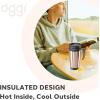 imageOggi Commuter Travel Mug 14oz  Insulated Coffee Mug Thermal Stainless Steel with Easy Grip Tumbler Handle  OliveChampagne
