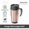 imageOggi Commuter Travel Mug 14oz  Insulated Coffee Mug Thermal Stainless Steel with Easy Grip Tumbler Handle  OliveChampagne