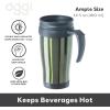imageOggi Commuter Travel Mug 14oz  Insulated Coffee Mug Thermal Stainless Steel with Easy Grip Tumbler Handle  OliveOlive