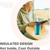 imageOggi Commuter Travel Mug 14oz  Insulated Coffee Mug Thermal Stainless Steel with Easy Grip Tumbler Handle  OlivePeacock