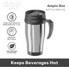 imageOggi Commuter Travel Mug 14oz  Insulated Coffee Mug Thermal Stainless Steel with Easy Grip Tumbler Handle  OliveStainless