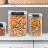 imageOggi Easi Grip 57oz Moisture Proof Storage Container Ultra Clear BPAFree Sealable Canister Flip Open Pouring Lid Date Reminder Slider on Clip Ideal Cereal Dispenser 57oz  17ltSet of 4