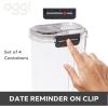 imageOggi Easi Grip 57oz Moisture Proof Storage Container Ultra Clear BPAFree Sealable Canister Flip Open Pouring Lid Date Reminder Slider on Clip Ideal Cereal Dispenser 57oz  17ltSet of 4