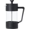 imageOggi French Press Coffee Maker 12oz Borosilicate Glass Coffee Press Single Cup French Press 3 cup Capacity Brick RedBlack