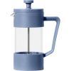 imageOggi French Press Coffee Maker 12oz Borosilicate Glass Coffee Press Single Cup French Press 3 cup Capacity Brick RedBlue