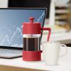 imageOggi French Press Coffee Maker 12oz Borosilicate Glass Coffee Press Single Cup French Press 3 cup Capacity Brick RedBrick Red