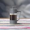 imageOggi French Press Coffee Maker 12oz Borosilicate Glass Coffee Press Single Cup French Press 3 cup Capacity Brick RedCharcoal