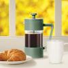 imageOggi French Press Coffee Maker 12oz Borosilicate Glass Coffee Press Single Cup French Press 3 cup Capacity Brick RedOlive