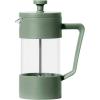 imageOggi French Press Coffee Maker 12oz Borosilicate Glass Coffee Press Single Cup French Press 3 cup Capacity Brick RedOlive