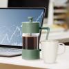 imageOggi French Press Coffee Maker 12oz Borosilicate Glass Coffee Press Single Cup French Press 3 cup Capacity Brick RedOlive