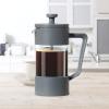 imageOggi French Press Coffee Maker 12oz Borosilicate Glass Coffee Press Single Cup French Press 3 cup Capacity Brick RedTurquoise