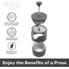 imageOggi French Press Coffee Maker 12oz Borosilicate Glass Coffee Press Single Cup French Press 3 cup Capacity Brick RedTurquoise