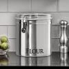 imageOggi Jumbo 8quot Stainless Steel Flour Clamp Canister  Airtight Food Storage Container Ideal for Kitchen ampamp Pantry Storage of Flour or other Bulk Dry Foods8InchFlour