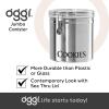 imageOggi Jumbo 8quot Stainless Steel Flour Clamp Canister  Airtight Food Storage Container Ideal for Kitchen ampamp Pantry Storage of Flour or other Bulk Dry Foods8InchCookies