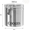 imageOggi Jumbo 8quot Stainless Steel Flour Clamp Canister  Airtight Food Storage Container Ideal for Kitchen ampamp Pantry Storage of Flour or other Bulk Dry Foods8InchCookies
