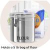 imageOggi Jumbo 8quot Stainless Steel Flour Clamp Canister  Airtight Food Storage Container Ideal for Kitchen ampamp Pantry Storage of Flour or other Bulk Dry Foods8InchFlour