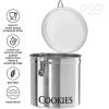 imageOggi Jumbo 8quot Stainless Steel Flour Clamp Canister  Airtight Food Storage Container Ideal for Kitchen ampamp Pantry Storage of Flour or other Bulk Dry Foods8InchCookies