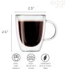 imageOggi Set of 2 Double Walled Insulated 12Ounce Borosilicate Glass Bistro MugsClear