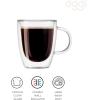 imageOggi Set of 2 Double Walled Insulated 12Ounce Borosilicate Glass Bistro MugsClear