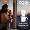 imageOggi Set of 2 Double Walled Insulated 12Ounce Borosilicate Glass Bistro MugsClear