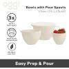 imageOggi Set of 3 Mixing Bowls with Pour Spout  Nested Plastic Bowls for Kitchen Durable Mixing Bowls with Lids Set BPAFree Plastic Bowls with Lids  05 1 2 Qt
