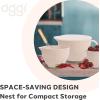 imageOggi Set of 3 Mixing Bowls with Pour Spout  Nested Plastic Bowls for Kitchen Durable Mixing Bowls with Lids Set BPAFree Plastic Bowls with Lids  05 1 2 Qt