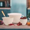 imageOggi Set of 3 Mixing Bowls with Pour Spout  Nested Plastic Bowls for Kitchen Durable Mixing Bowls with Lids Set BPAFree Plastic Bowls with Lids  05 1 2 Qt