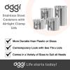 imageOggi Set of 4 Stainless Steel Kitchen Canisters  Airtight Clamp Lid Clear SeeThru Top  Ideal for Kitchen Storage Food Storage Pantry Storage  Includes 1 each 26oz 36oz 47oz 62oz4pc New