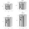imageOggi Set of 4 Stainless Steel Kitchen Canisters  Airtight Clamp Lid Clear SeeThru Top  Ideal for Kitchen Storage Food Storage Pantry Storage  Includes 1 each 26oz 36oz 47oz 62oz4pc New