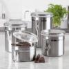 imageOggi Set of 4 Stainless Steel Kitchen Canisters  Airtight Clamp Lid Clear SeeThru Top  Ideal for Kitchen Storage Food Storage Pantry Storage  Includes 1 each 26oz 36oz 47oz 62oz4pc New