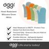 imageOggi Silicone Oven Mitt  Heat Resistant Gloves for Cooking Kitchen Mitts for Oven NonSlip Heat Resistant Oven Mitts Silicone EasytoClean Oven Glove with Textured Grip 12quotx6quot GreyOrange