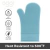 imageOggi Silicone Oven Mitt  Heat Resistant Gloves for Cooking Kitchen Mitts for Oven NonSlip Heat Resistant Oven Mitts Silicone EasytoClean Oven Glove with Textured Grip 12quotx6quot GreyTurquoise