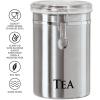 imageOggi Stainless Steel Coffee Canister 62 fl oz  Airtight Clamp Lid Clear SeeThru Top  Ideal for Coffee Bean Storage Ground Coffee Storage Kitchen Storage Pantry Storage Large Size 5quot x 75quotStainless Steel