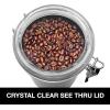 imageOggi Stainless Steel Coffee Canister 62 fl oz  Airtight Clamp Lid Clear SeeThru Top  Ideal for Coffee Bean Storage Ground Coffee Storage Kitchen Storage Pantry Storage Large Size 5quot x 75quotStainless Steel