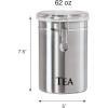 imageOggi Stainless Steel Coffee Canister 62 fl oz  Airtight Clamp Lid Clear SeeThru Top  Ideal for Coffee Bean Storage Ground Coffee Storage Kitchen Storage Pantry Storage Large Size 5quot x 75quotStainless Steel