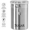 imageOggi Stainless Steel Coffee Canister 62 fl oz  Airtight Clamp Lid Clear SeeThru Top  Ideal for Coffee Bean Storage Ground Coffee Storage Kitchen Storage Pantry Storage Large Size 5quot x 75quotStainless Steel