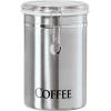 imageOggi Stainless Steel Coffee Canister 62 fl oz  Airtight Clamp Lid Clear SeeThru Top  Ideal for Coffee Bean Storage Ground Coffee Storage Kitchen Storage Pantry Storage Large Size 5quot x 75quotStainless Steel