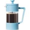 imageOggi French Press Coffee Maker 12oz Borosilicate Glass Coffee Press Single Cup French Press 3 cup Capacity Brick RedTurquoise